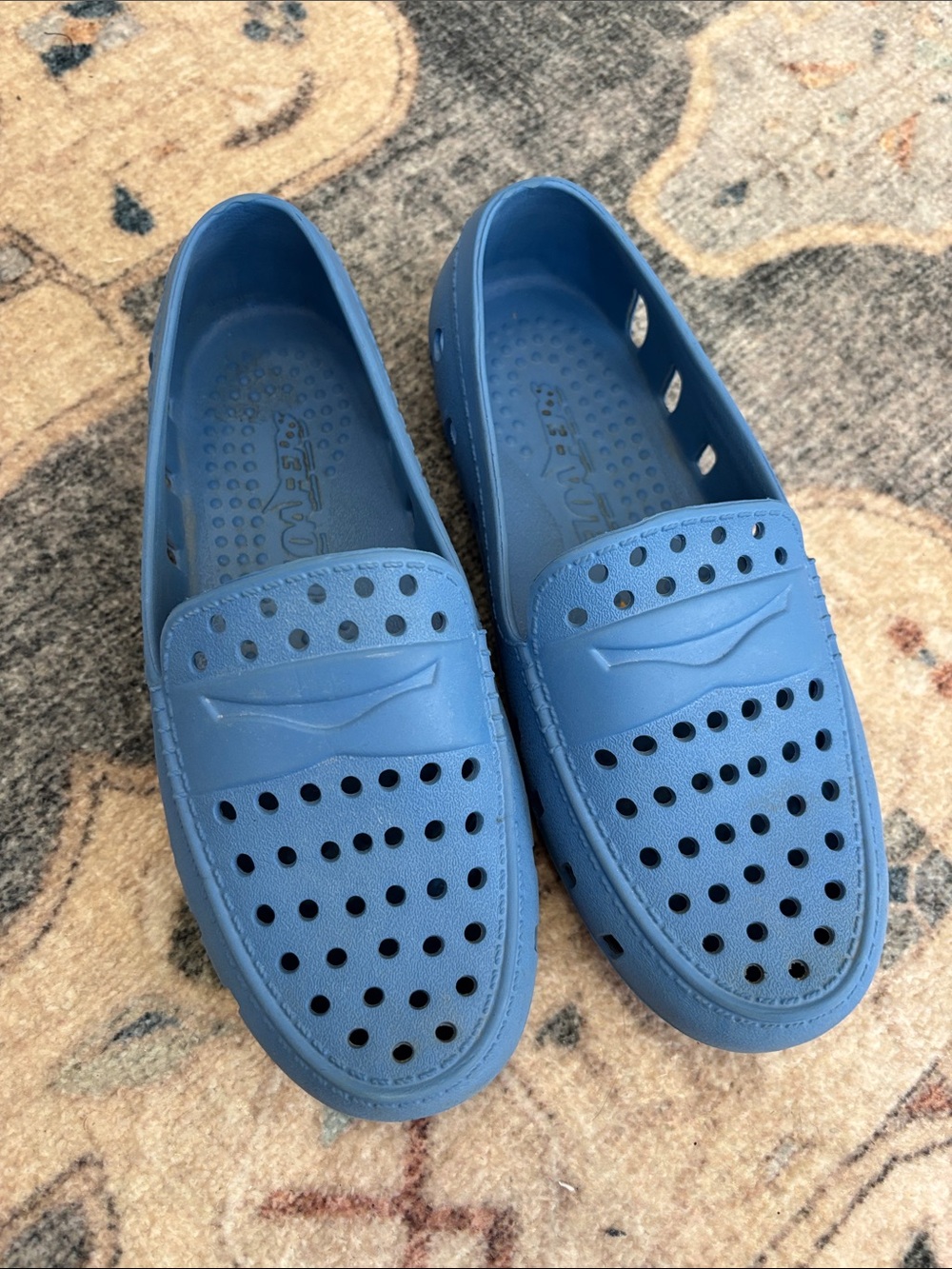 Boys floafers. Casual Slip-On Perforated Blue, size 3